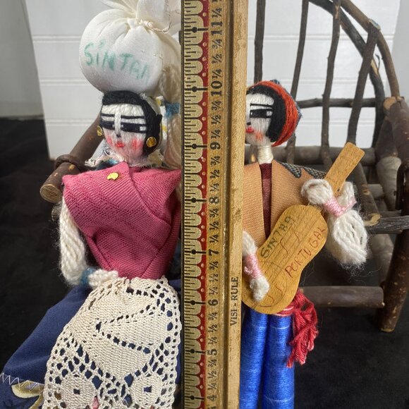 Vintage Sintra Folk Art Dolls from Portugal / Pair of Portuguese Vintage String - Picture 11 of 11